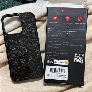 Black Forged Carbon Fiber iPhone  13 Pro Case